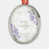 金ゴールド幾何学模様の水彩の葉状花枠 メタルオーナメント (左)