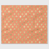 金ゴールド幾何学模様カスタムのピーチ背景 ラッピングペーパー (フラット)