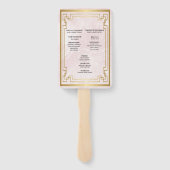 金ゴールド幾何学模様ピンクマーブル結婚式 プログラム ハンドファン (裏面)