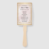 金ゴールド幾何学模様ピンクマーブル結婚式 プログラム ハンドファン (正面)