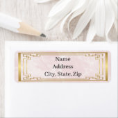 金ゴールド幾何学模様ピンク大理石結婚のアドレス ラベル (インサイチュ)