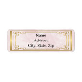 金ゴールド幾何学模様ピンク大理石結婚のアドレス ラベル (正面)