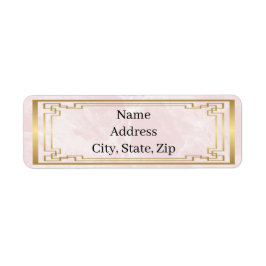 金ゴールド幾何学模様ピンク大理石結婚のアドレス ラベル