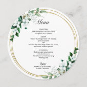 金ゴールド幾何学模様フローラ結婚の緑のメニュー メニュー (正面)