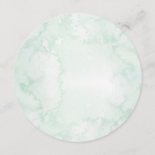 金ゴールド幾何学模様フローラ結婚の緑のメニュー メニュー (裏面)