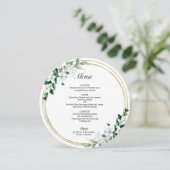 金ゴールド幾何学模様フローラ結婚の緑のメニュー メニュー (スタンド正面)