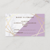 金ゴールド幾何学模様マーブルラベンダー紹介 名刺 (裏面)