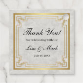 金ゴールド幾何学模様(白結婚大理石) フェイバータグ (裏面)