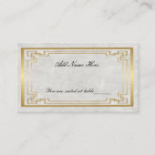 金ゴールド幾何学模様(白結婚大理石) プレイスカード (正面)