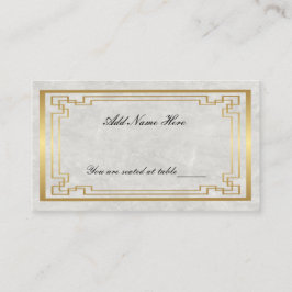 金ゴールド幾何学模様(白結婚大理石) プレイスカード
