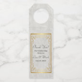 金ゴールド幾何学模様(白結婚大理石) ボトルネックタグ (正面)