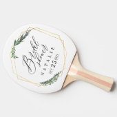 金ゴールド幾何学水彩ブライダルシャワー 卓球ラケット (横)