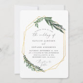 金ゴールド幾何学水彩 招待状 (正面)