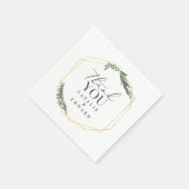 金ゴールド幾何学水色結婚緑 スタンダードカクテルナプキン (角)