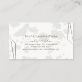 金ゴールド幾何学水色葉状花枠 名刺 (裏面)