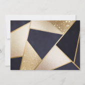 金ゴールド幾何学海軍DIYフォトカドゥセウス卒業 招待状 (裏面)