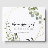 金ゴールド幾何学熱帯緑結婚書 ゲストブック (正面)