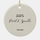 金ゴールド幾何学白フローラ記念詩 セラミックオーナメント (裏面)