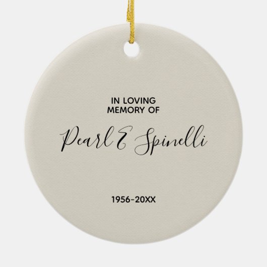 金ゴールド幾何学白フローラ記念詩 セラミックオーナメント (裏面)