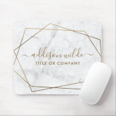 金ゴールド幾何学白大理石ビジネスマウスパッド マウスパッド (マウス)