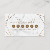 金ゴールド幾何学白大理石抽象芸術ロイヤリティカード ロイヤリティカード (正面)