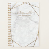 金ゴールド幾何学白大理石抽象芸術事業 プランナー手帳 (正面)