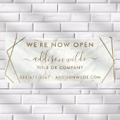 金ゴールド幾何学白大理石抽象芸術事業 横断幕