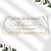 金ゴールド幾何学白大理石抽象芸術事業 横断幕