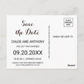 金ゴールド幾何学的なブルゴーニュフローラ日付カードの保存 ポストカード (裏面)