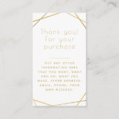 金ゴールド幾何学的な挿入カード（顧客注文の場合） エンクロージャーカード (正面)