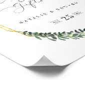 金ゴールド幾何学的な水の色緑 ポスター (角)