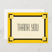 金ゴールド幾何学的アールデコ感謝ポストカード ポストカード (正面/裏面)