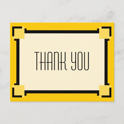 金ゴールド幾何学的アールデコ感謝ポストカード ポストカード (正面)