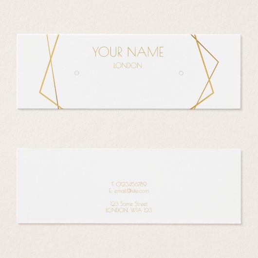 金ゴールド幾何学的イヤリングディスプレイカード (正面&裏面)