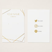 金ゴールド幾何学的イヤリング表示ソーシャルアイコンカード (正面&裏面)