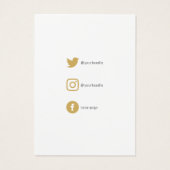 金ゴールド幾何学的イヤリング表示ソーシャルアイコンカード (裏面)