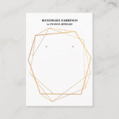 金ゴールド幾何学的イヤリング表示名刺 名刺 (正面)