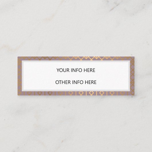 金ゴールド幾何学的インスタグラムのソーシャルメディア スキニー名刺 (裏面)