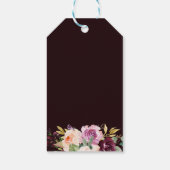 金ゴールド幾何学的グリーンブルゴーニュフローラありがとう ギフトタグ (裏面)