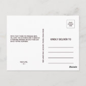 金ゴールド幾何学的グリーンブルゴーニュフローラありがとう ポストカード (裏面)