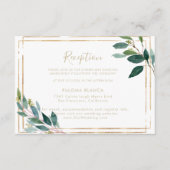 金ゴールド幾何学的シックなユーカリ結婚式レセプション エンクロージャーカード (正面)