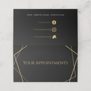 金ゴールド幾何学的スタイリストアポイントメントカード 予約カード