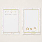 金ゴールド幾何学的ソーシャルメディアイヤリングディスプレイカード (正面&裏面)