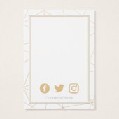 金ゴールド幾何学的ソーシャルメディアイヤリングディスプレイカード (裏面)