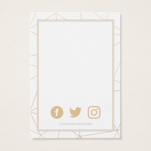 金ゴールド幾何学的ソーシャルメディアイヤリングディスプレイカード (裏面)