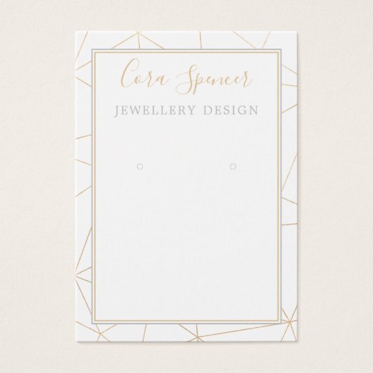 金ゴールド幾何学的ソーシャルメディアイヤリングディスプレイカード (正面)