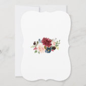 金ゴールド幾何学的ダイヤモンドブルゴーニュフローラ婚約 招待状 (裏面)