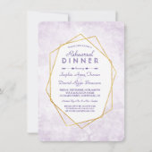 金ゴールド幾何学的ダイヤモンドラベンダーリハーサルディナー 招待状 (正面)