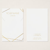 金ゴールド幾何学的ネックレス又はブレスレット表示カード (正面&裏面)