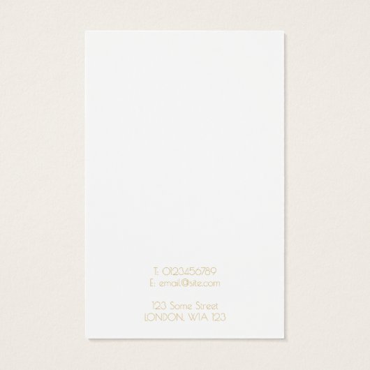 金ゴールド幾何学的ネックレス又はブレスレット表示カード (裏面)